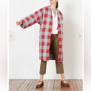 Mara Hoffman Willow Jacket in Reversible Plaid. Size Large.